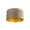 Velours lampenkap taupe 50/50/25 met gouden binnenkant