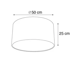 Velours lampenkap taupe 50/50/25 met gouden binnenkant