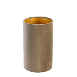 Velours lampenkap taupe met gouden binnenkant 15/15/25