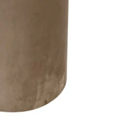 Velours lampenkap taupe met gouden binnenkant 15/15/25