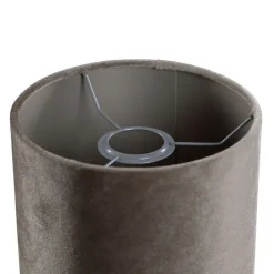 Velours lampenkap taupe rond 18/18/14