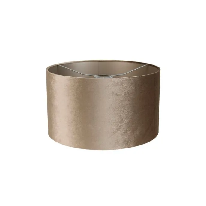 Velours lampenkap taupe rond 35/35/20