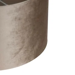 Velours lampenkap taupe rond 35/35/20