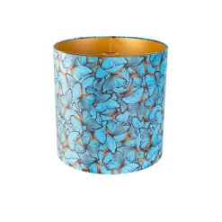 Velours lampenkap vlinder dessin 40/40/40 gouden binnenkant