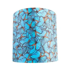 Velours lampenkap vlinder dessin 40/40/40 gouden binnenkant