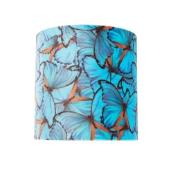 Velours lampenkap vlinder dessin 20/20/20 gouden binnenkant