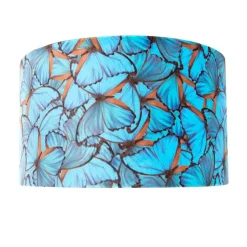 Velours lampenkap vlinder dessin 35/35/20 gouden binnenkant