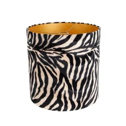 Velours lampenkap zebra dessin 40/40/40 gouden binnenkant
