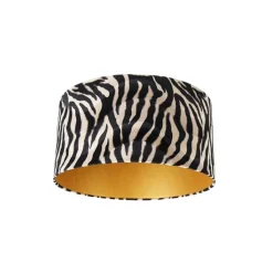 Velours lampenkap zebra dessin 50/50/25 gouden binnenkant
