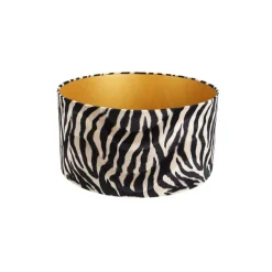 Velours lampenkap zebra dessin 50/50/25 gouden binnenkant
