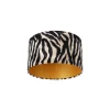 Velours lampenkap zebra dessin 35/35/20 gouden binnenkant