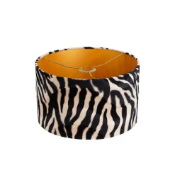 Velours lampenkap zebra dessin 35/35/20 gouden binnenkant