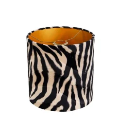 Velours lampenkap zebra dessin 25/25/25 gouden binnenkant