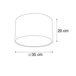 Velours lampenkap zwart 35/35/20