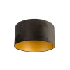 Velours lampenkap zwart 50/50/25 met gouden binnenkant