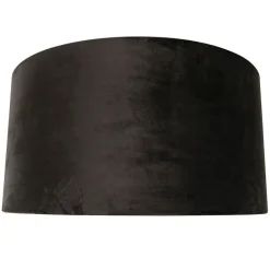 Velours lampenkap zwart 50/50/25 met gouden binnenkant