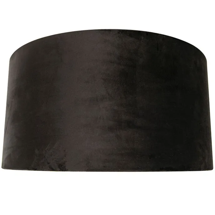 Velours lampenkap zwart 50/50/25 met gouden binnenkant