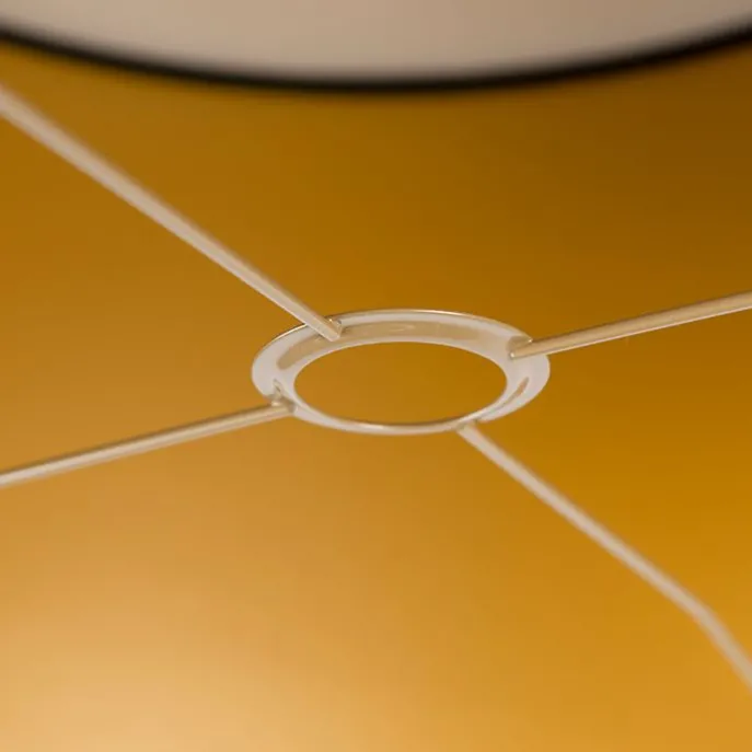 Velours lampenkap zwart 50/50/25 met gouden binnenkant