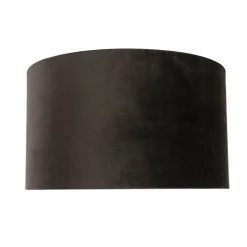 Velours lampenkap zwart 35/35/20 met gouden binnenkant