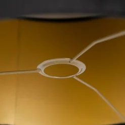 Velours lampenkap zwart 35/35/20 met gouden binnenkant