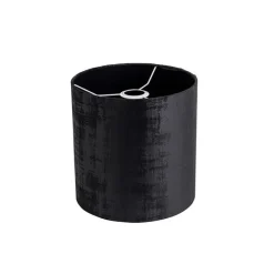 Velours lampenkap zwart cilinder 25/25/25