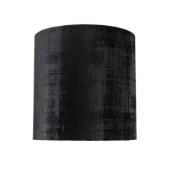 Velours lampenkap zwart cilinder 25/25/25