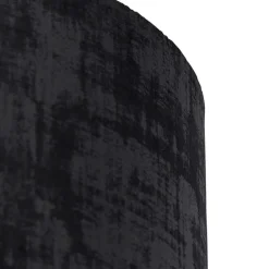 Velours lampenkap zwart cilinder 40/40/40