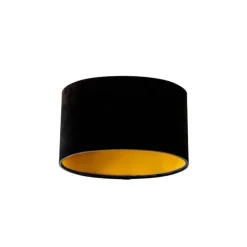 Velours lampenkap zwart ovaal 25/16/15