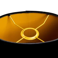 Velours lampenkap zwart ovaal 25/16/15