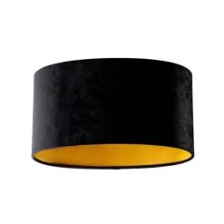 Velours lampenkap zwart ovaal 35/23/18