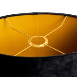 Velours lampenkap zwart ovaal 35/23/18