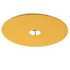 Velours platte lampenkap geel met goud 45 cm