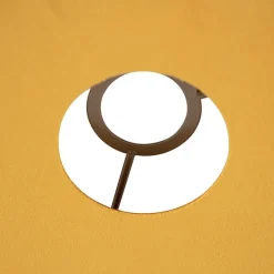 Velours platte lampenkap geel met goud 45 cm