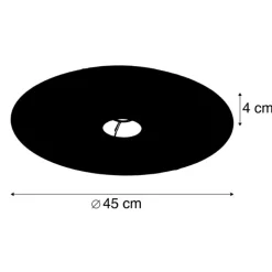 Velours platte lampenkap geel met goud 45 cm