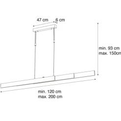 Verstelbare hanglamp goud incl LED - Lamba
