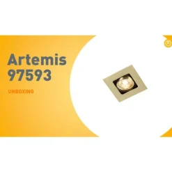 Vierkante inbouwspot messing draai- en kantelbaar - Artemis