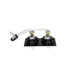 Vierkante inbouwspot zwart verstelbaar 2-lichts - Chuck