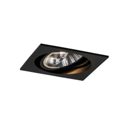 Vierkante inbouwspot zwart verstelbaar - Chuck 111