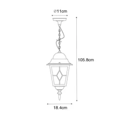 Vintage buiten hanglamp antiek goud - Antigua