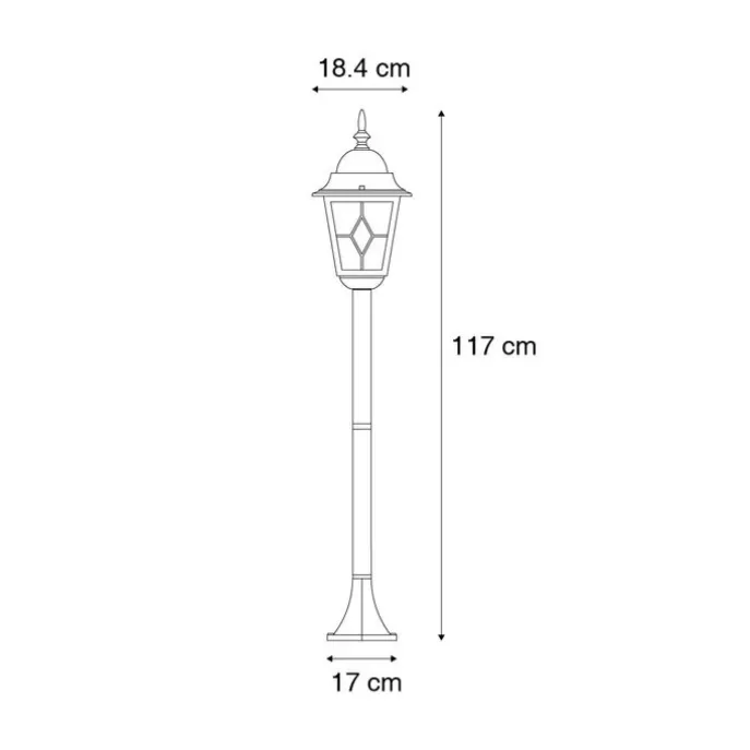 Vintage buiten lantaarn antiek goud 120 cm - Antigua