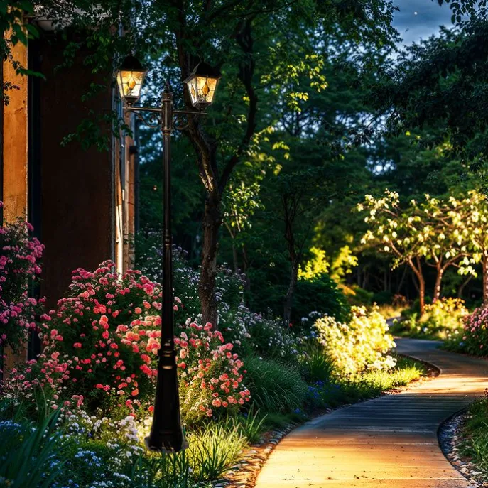 Vintage buiten lantaarn antiek goud 240 cm 2-lichts - Antigua