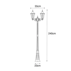 Vintage buiten lantaarn antiek goud 240 cm 2-lichts - Antigua