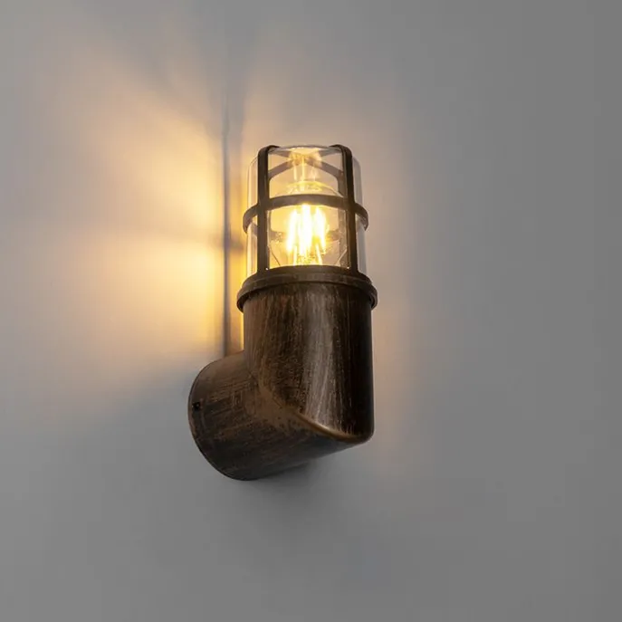 Vintage buiten wandlamp antiek goud IP54 - Kiki