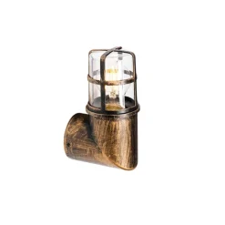 Vintage buiten wandlamp antiek goud IP54 - Kiki