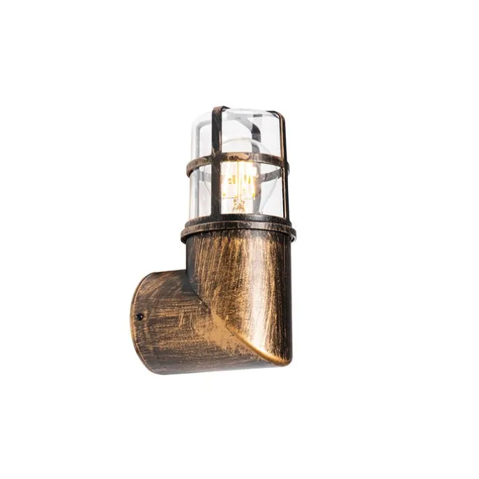 Vintage buiten wandlamp antiek goud IP54 - Kiki