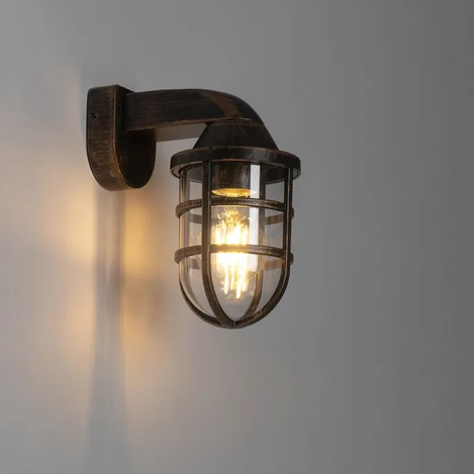 Vintage buiten wandlamp antiek goud IP54 - Joeri