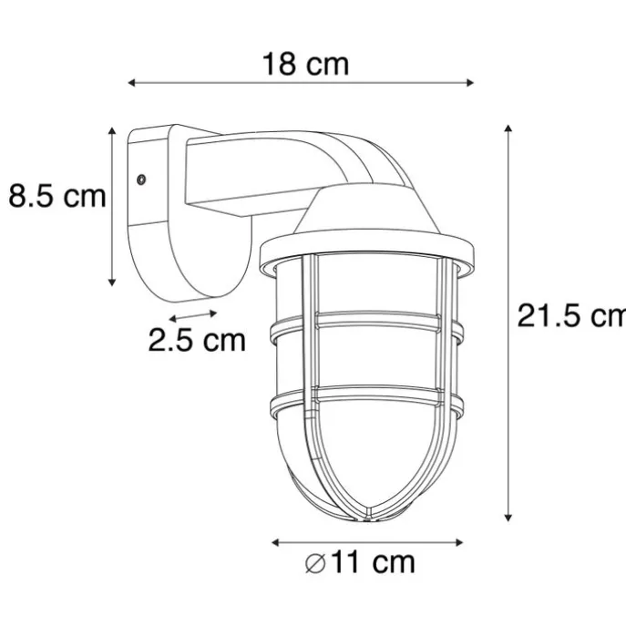 Vintage buiten wandlamp antiek goud IP54 - Joeri