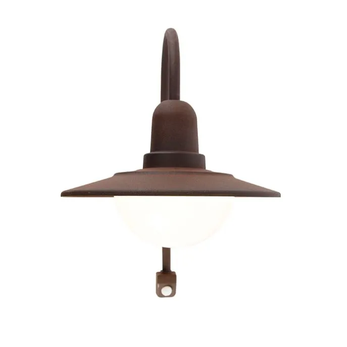 Vintage buiten wandlamp bruin IP44 bewegingssensor - Herman