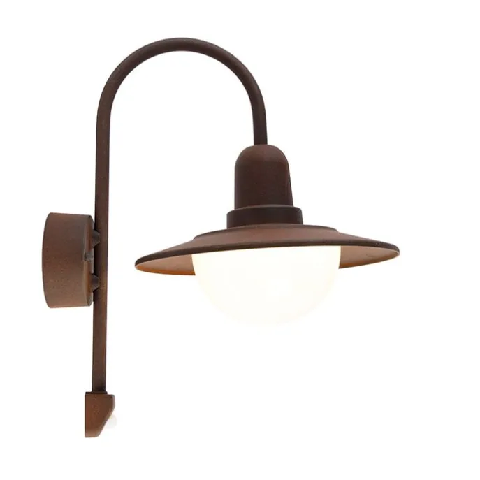 Vintage buiten wandlamp bruin IP44 bewegingssensor - Herman