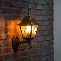 Vintage buiten wandlantaarn antiek goud - Antigua Up